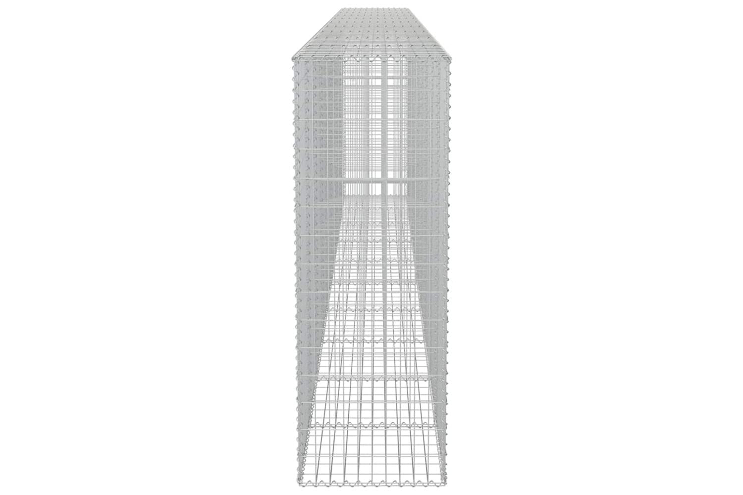 vidaXL 143582 Gabion Wall With Covers Galvanised Steel 600x50x150cm-6