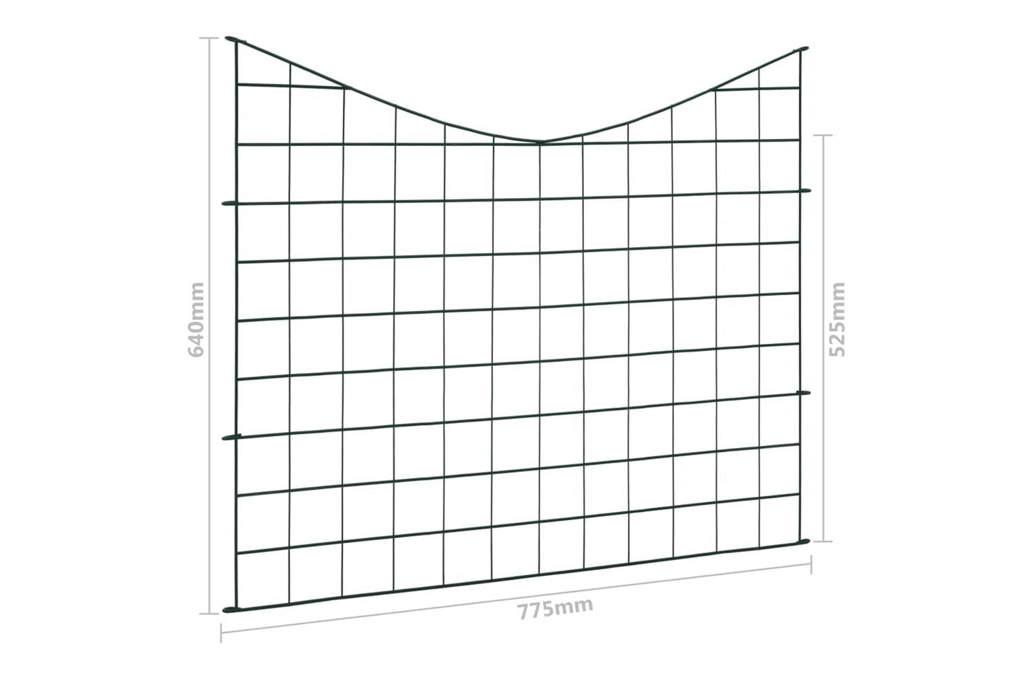 vidaXL 146104 Lower Arch Pond Fence Set 77.5x64cm Green-7