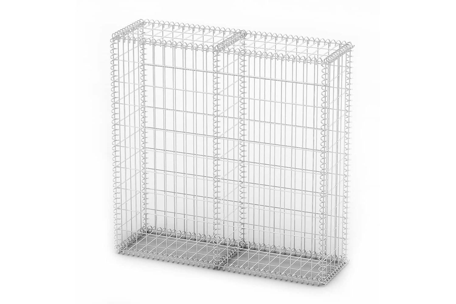 Vidaxl 141041 Gabion Basket With Lids Galvanised Wire 100 X 100 X 30 Cm-3