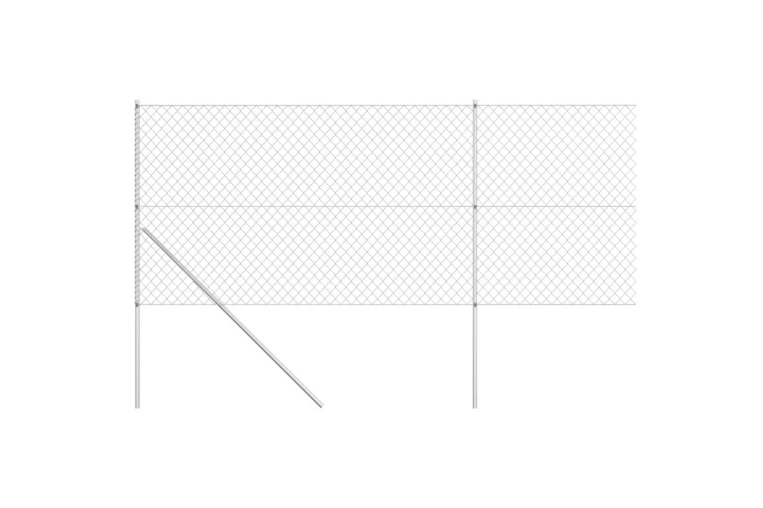 Vidaxl 145752 Chain Link Fence With Posts Galvanised Steel 15x1.5 M Silver-3