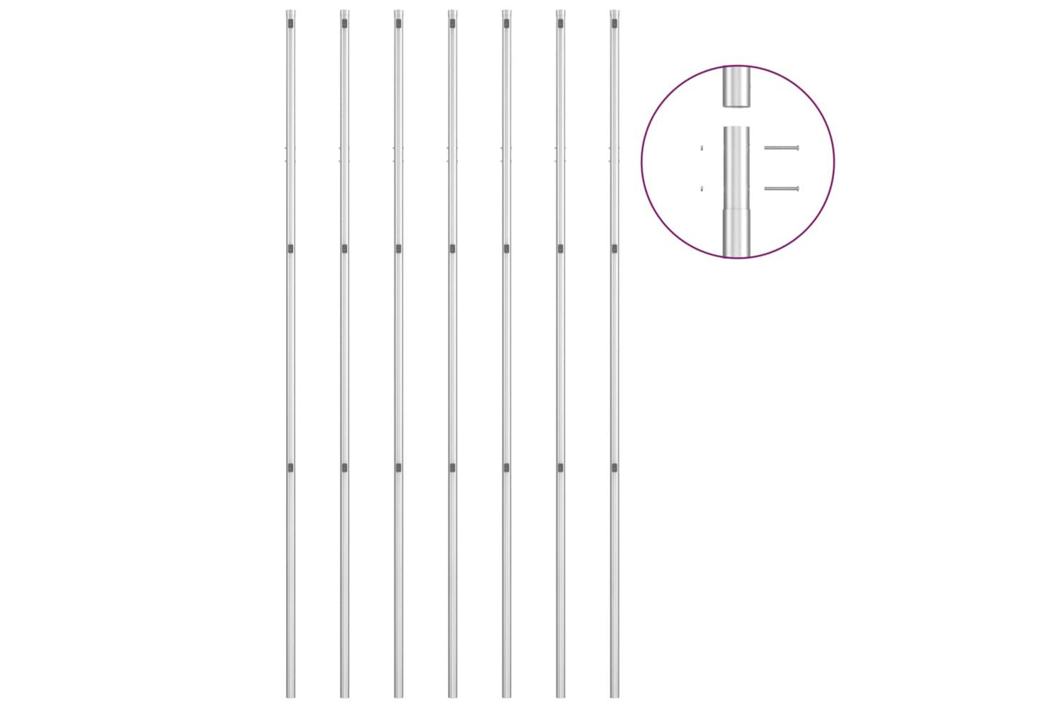 Vidaxl 145752 Chain Link Fence With Posts Galvanised Steel 15x1.5 M Silver-4