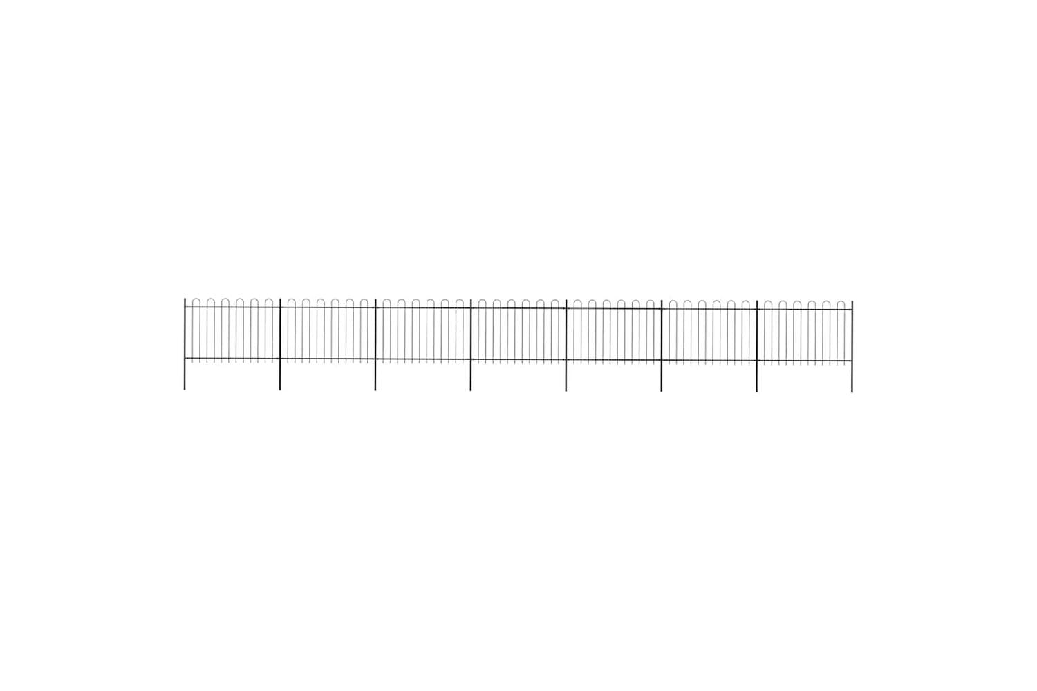 Vidaxl 277671 Garden Fence With Hoop Top Steel 11.9x1.2 M Black