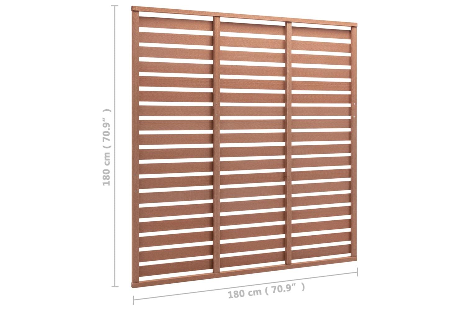 vidaXL 318109 Fence Panel Wpc 180x180cm Brown-4