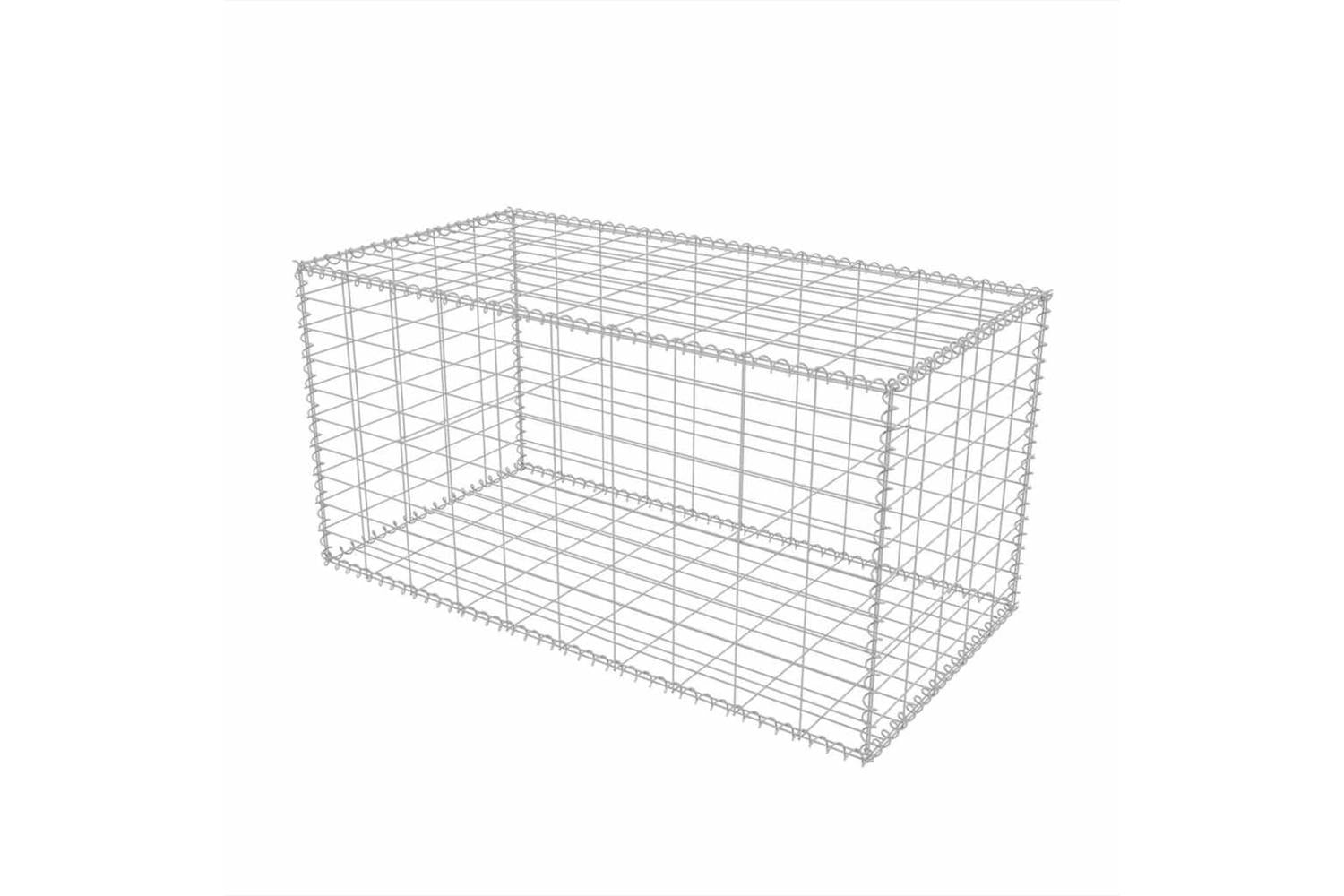 vidaXL 142549 Gabion Basket Galvanised Steel 100x50x50cm-2