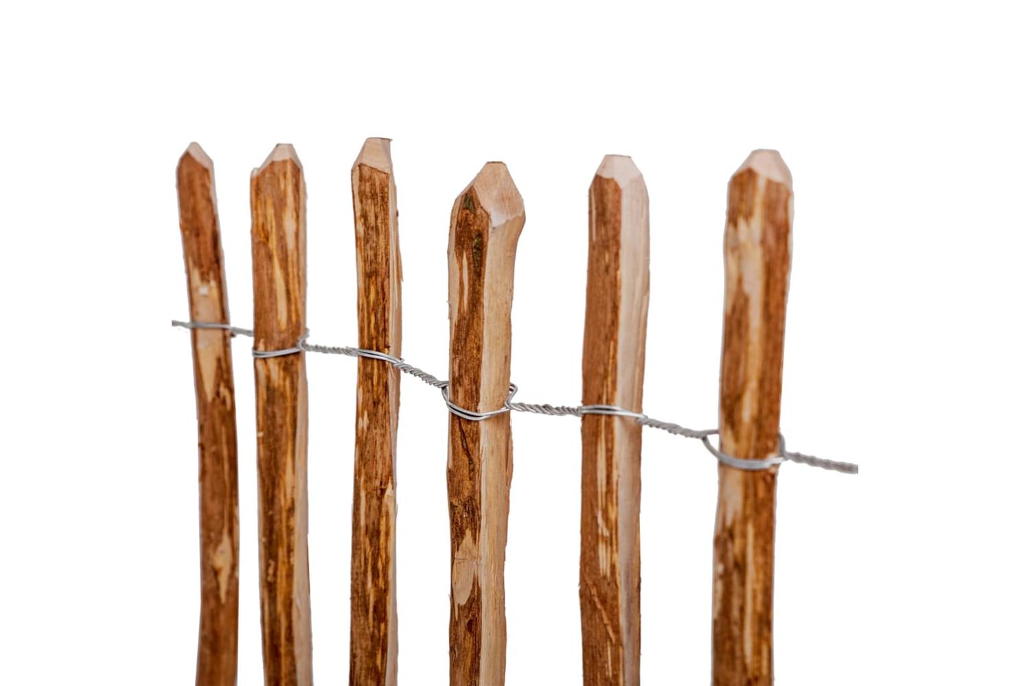 vidaXL 43141 Picket Fence Hazel Wood-4