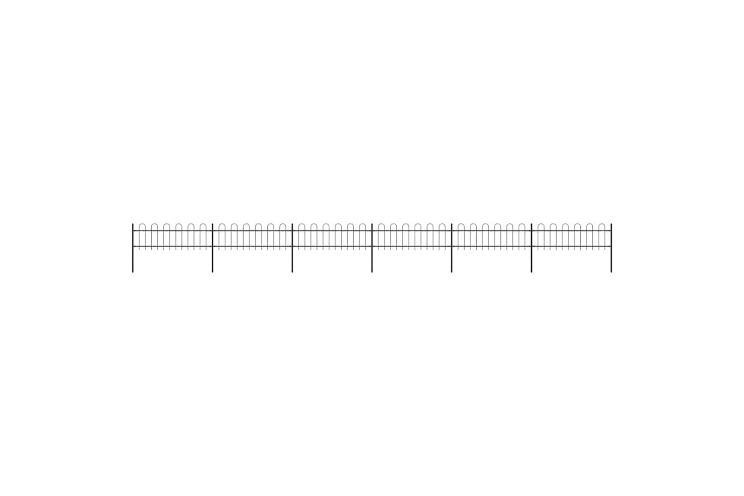 Vidaxl 277643 Garden Fence With Hoop Top Steel 10.2x0.6 M Black