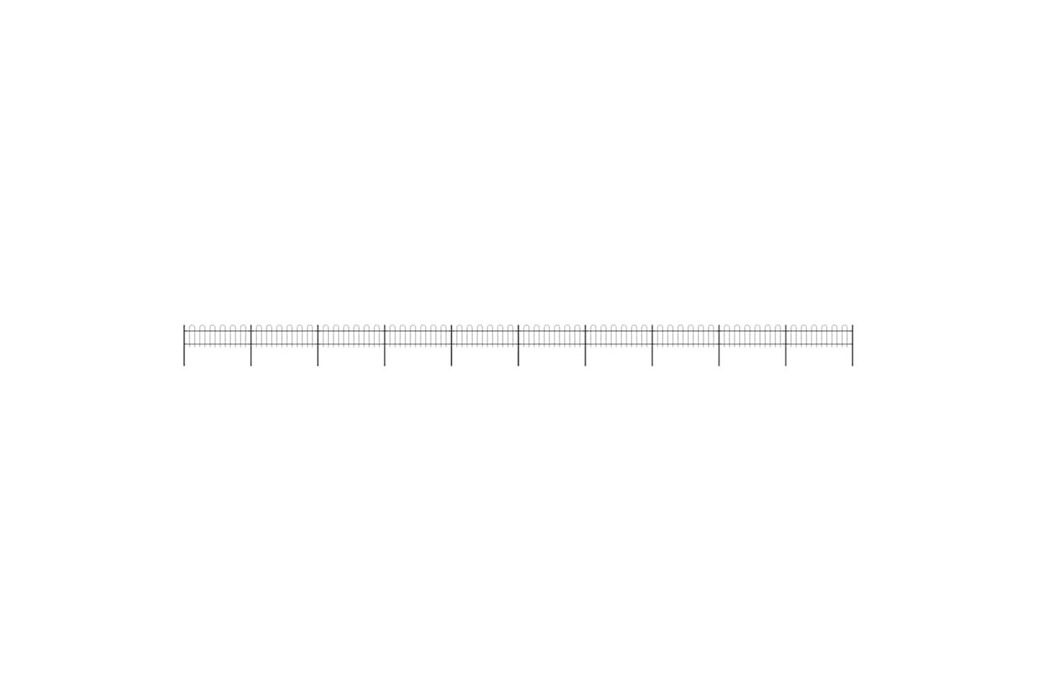 Vidaxl 277647 Garden Fence With Hoop Top Steel 17x0.6 M Black