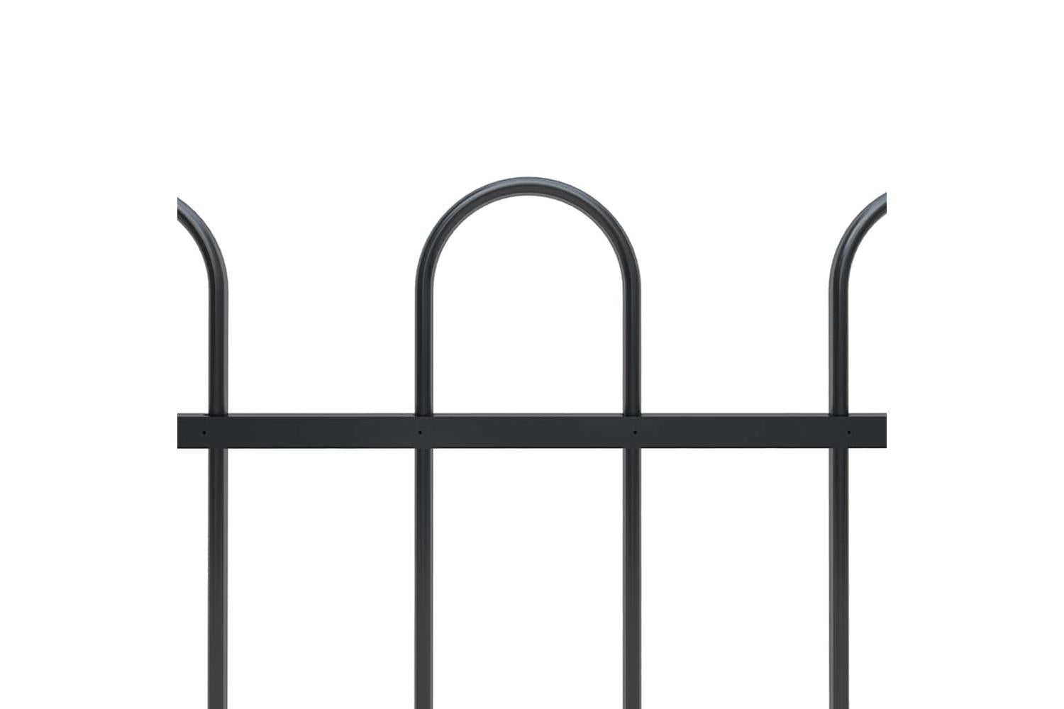 Vidaxl 277640 Garden Fence With Hoop Top Steel 5.1x0.6 M Black-3