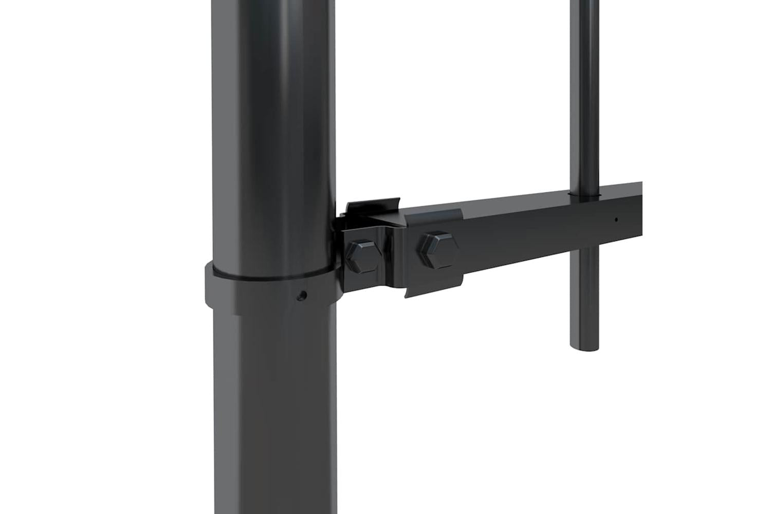 Vidaxl 277640 Garden Fence With Hoop Top Steel 5.1x0.6 M Black-4