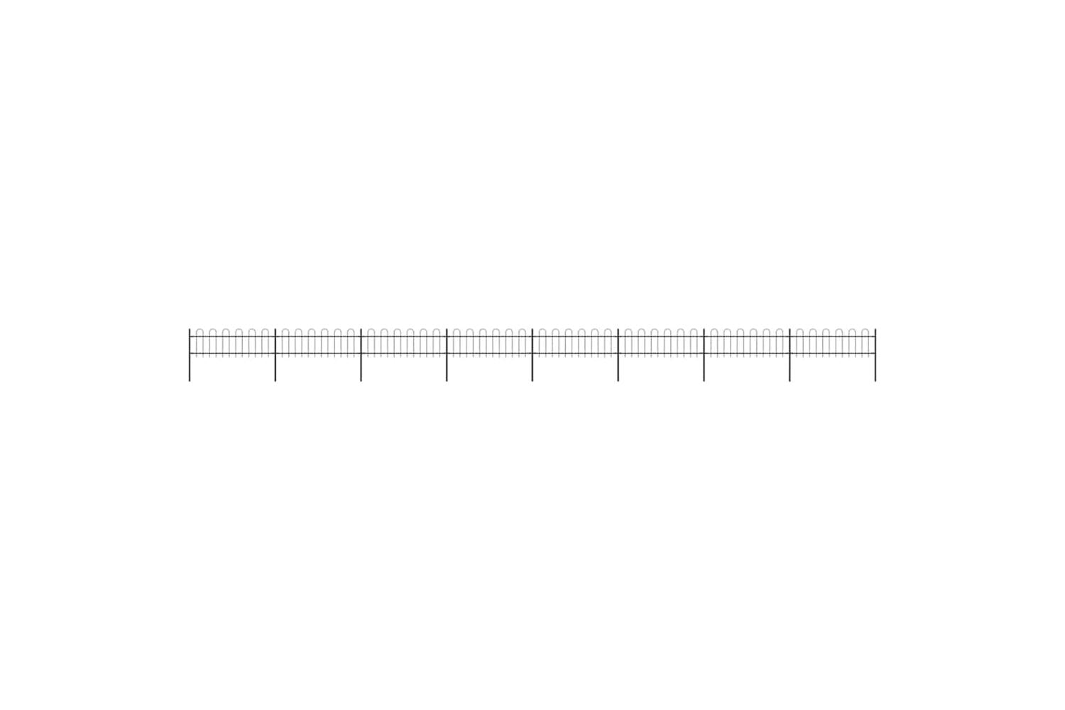 Vidaxl 277645 Garden Fence With Hoop Top Steel 13.6x0.6 M Black