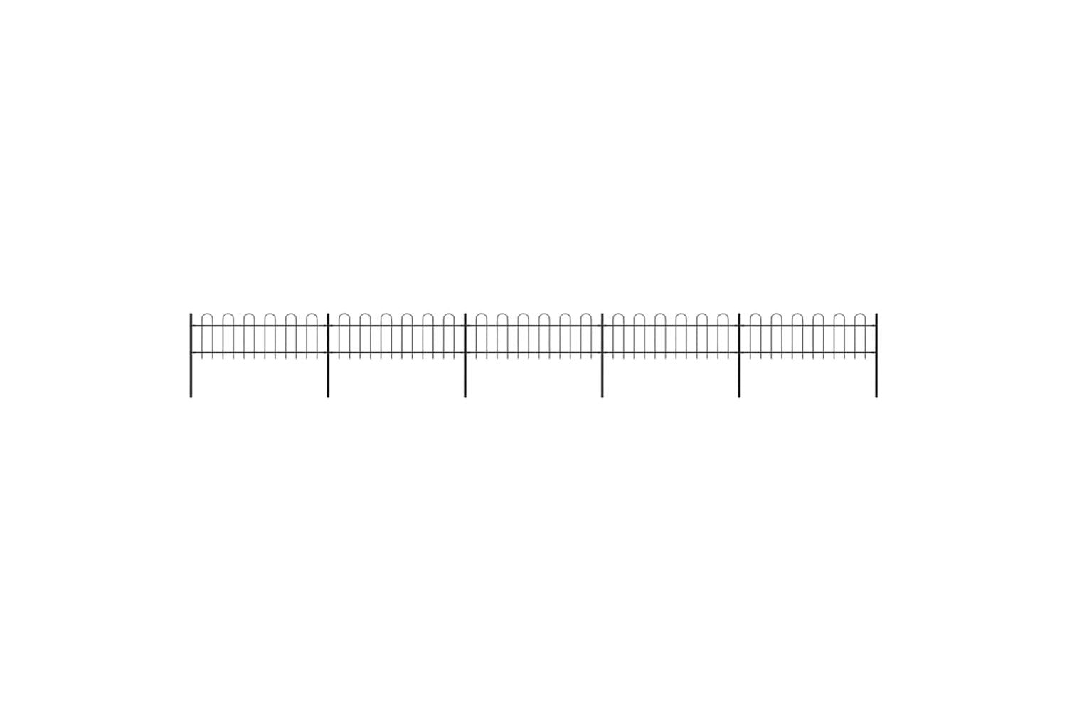 Vidaxl 277642 Garden Fence With Hoop Top Steel 8.5x0.6 M Black