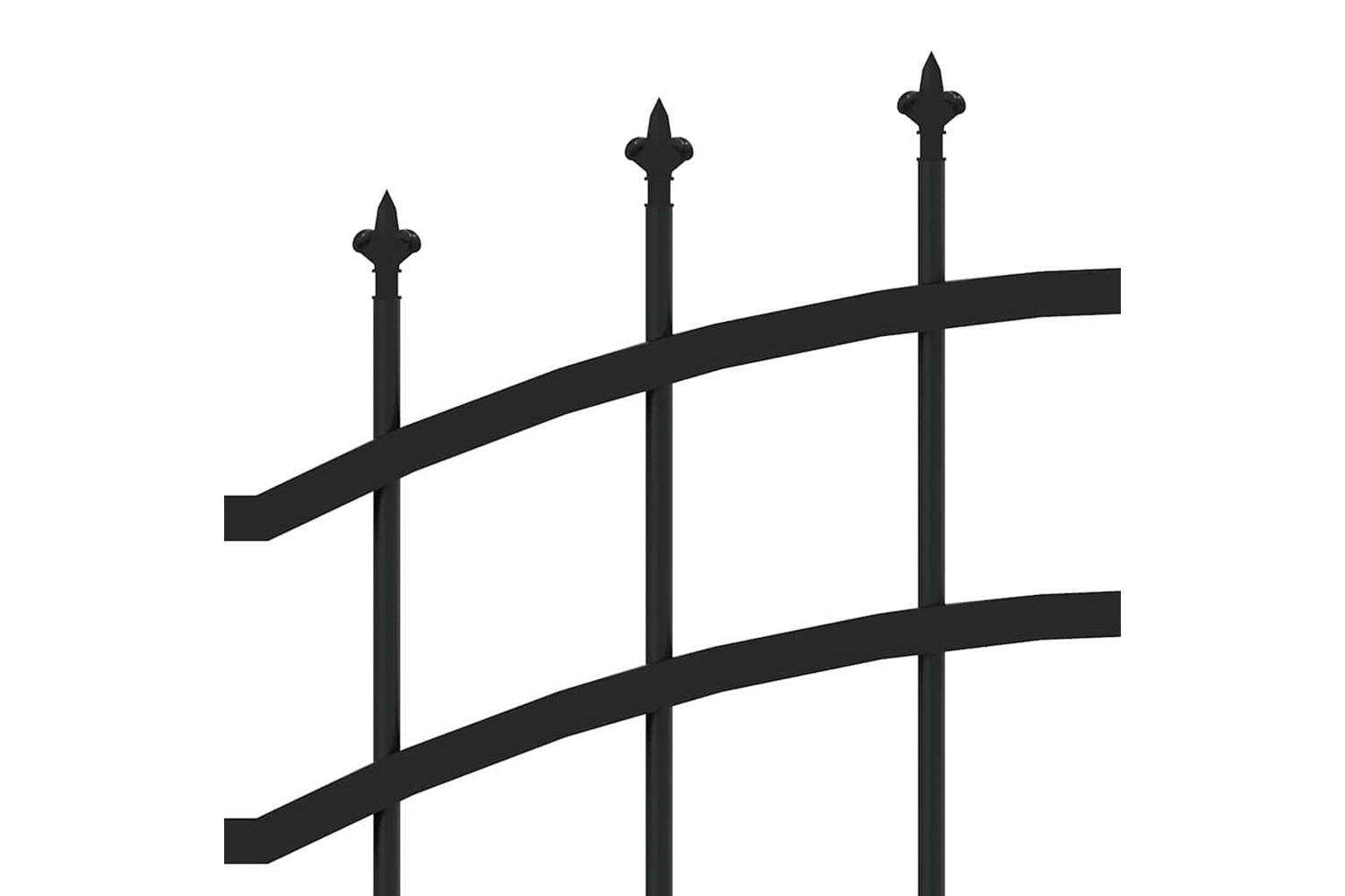 vidaXL 151082 Garden Fence With Spear Top Black 190cm Powder-coated Steel-4