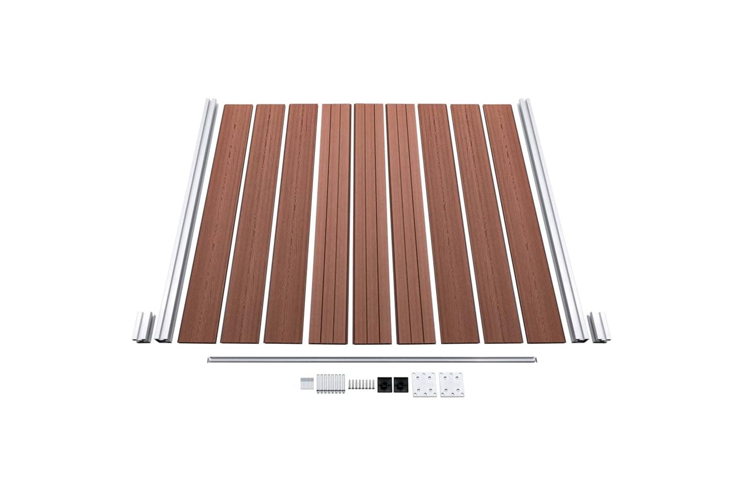 vidaXL 3053221 Wpc Fence Set 7 Square + 1 Slanted 1311x186cm Brown-8