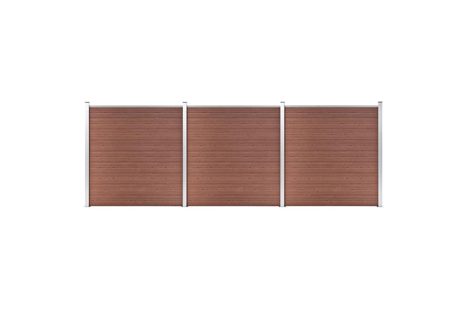 vidaXL 3053208 Garden Fence Wpc 526x186cm Brown