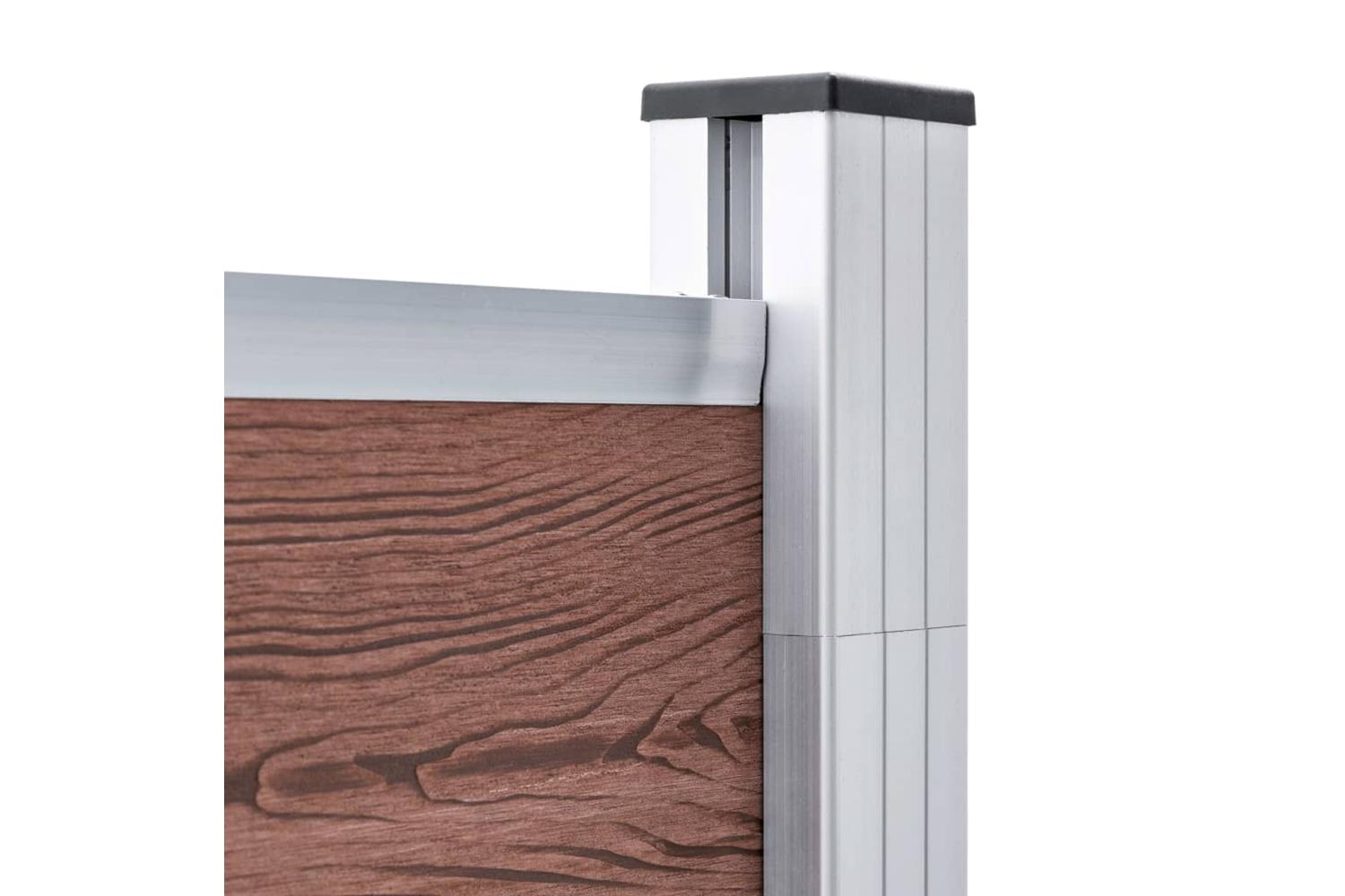 vidaXL 3053208 Garden Fence Wpc 526x186cm Brown-6