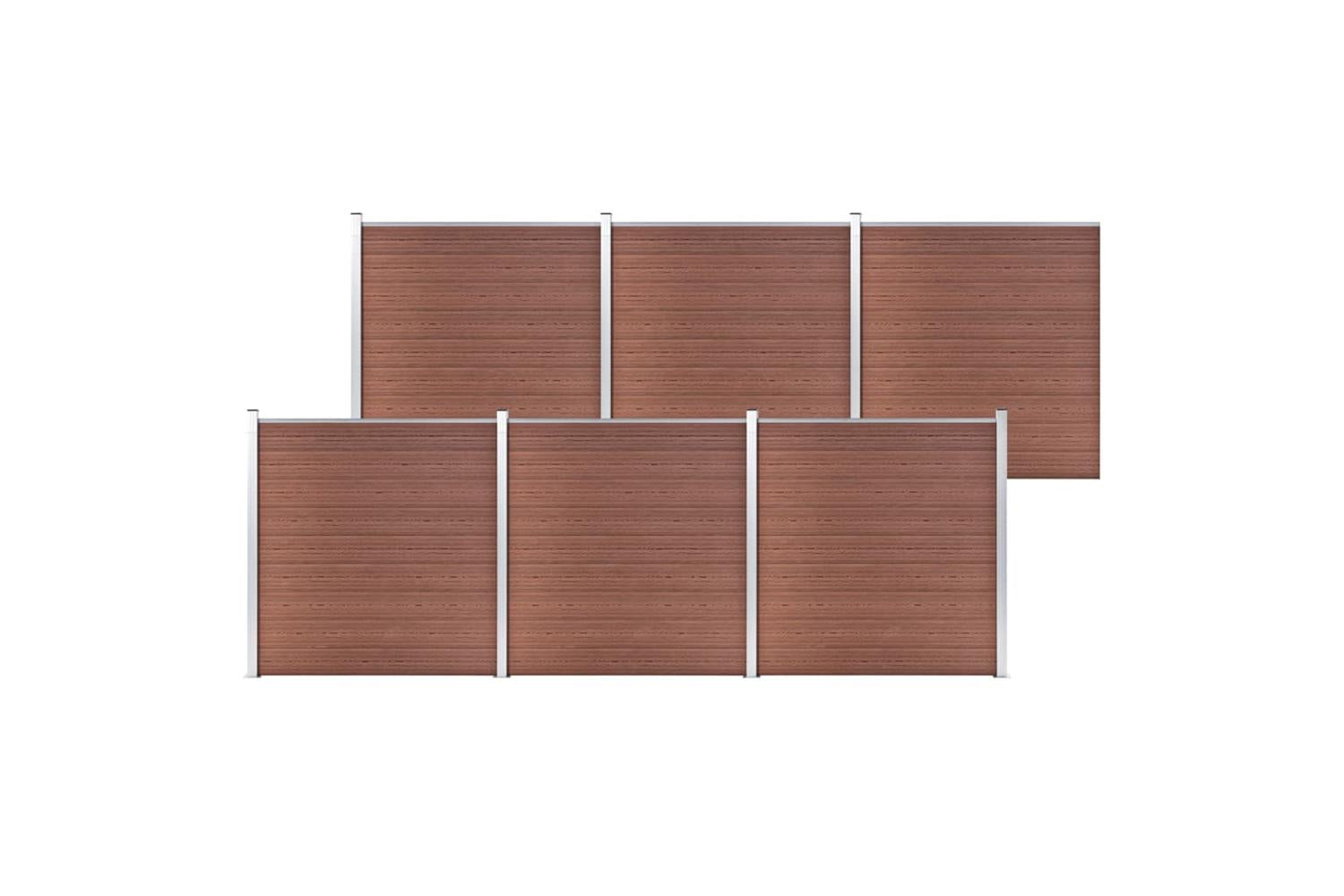 vidaXL 3053211 Garden Fence Wpc 1045x186cm Brown