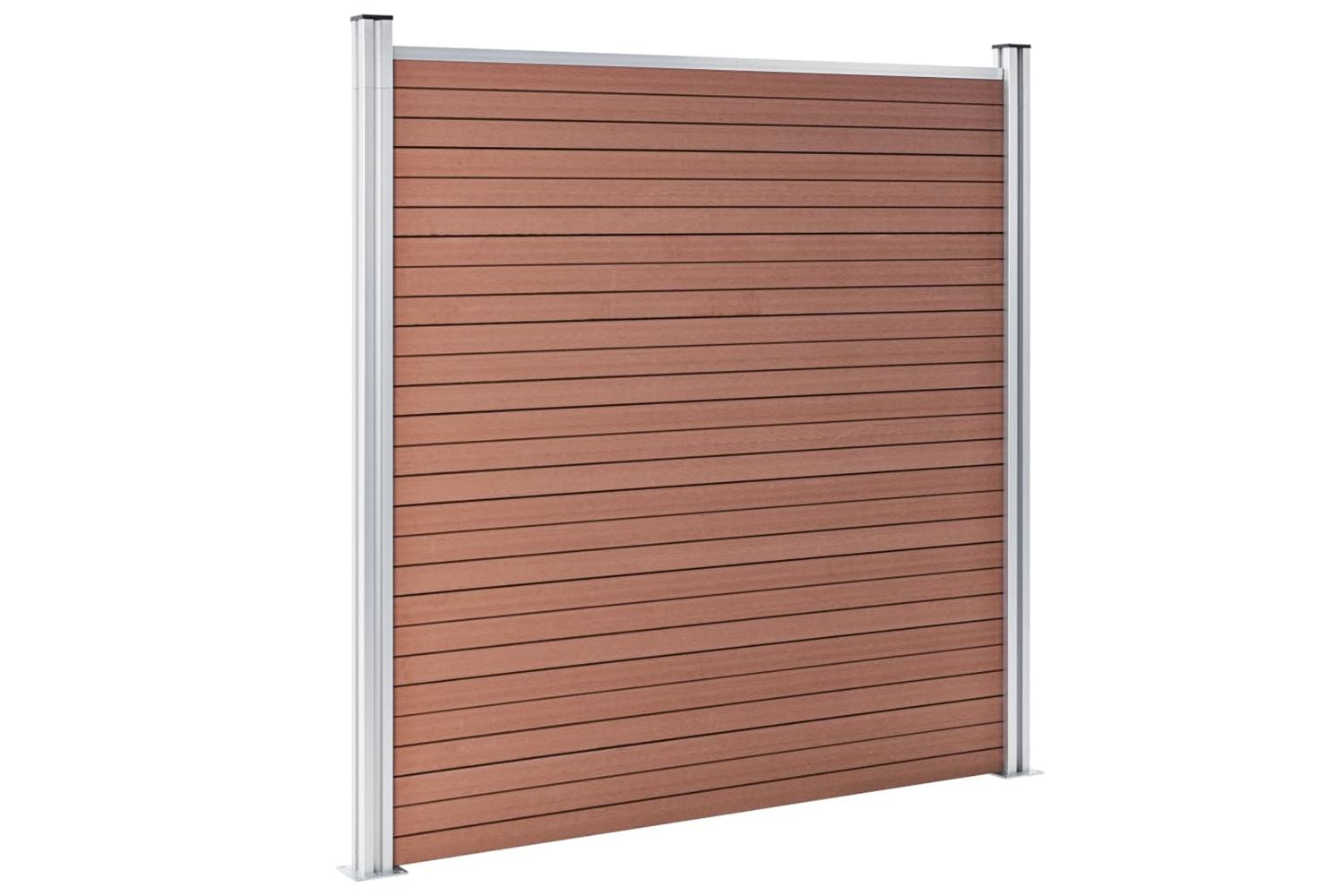 vidaXL 3053215 Garden Fence Wpc 1737x186cm Brown-4