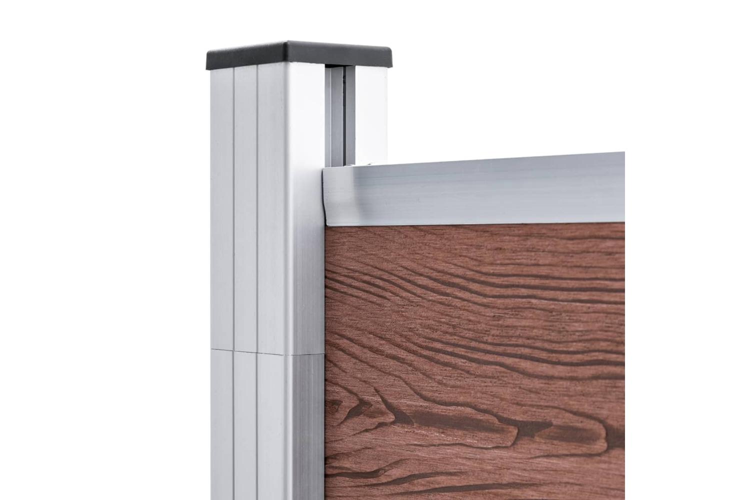 vidaXL 3053215 Garden Fence Wpc 1737x186cm Brown-10