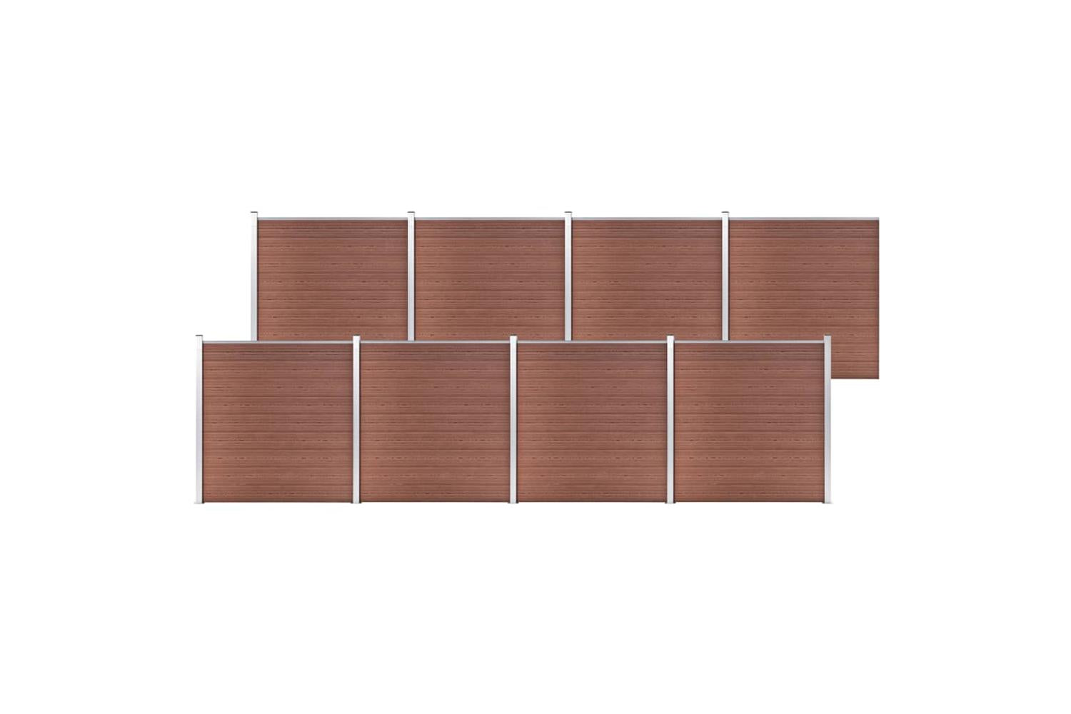 vidaXL 3053213 Garden Fence Wpc 1391x186cm Brown