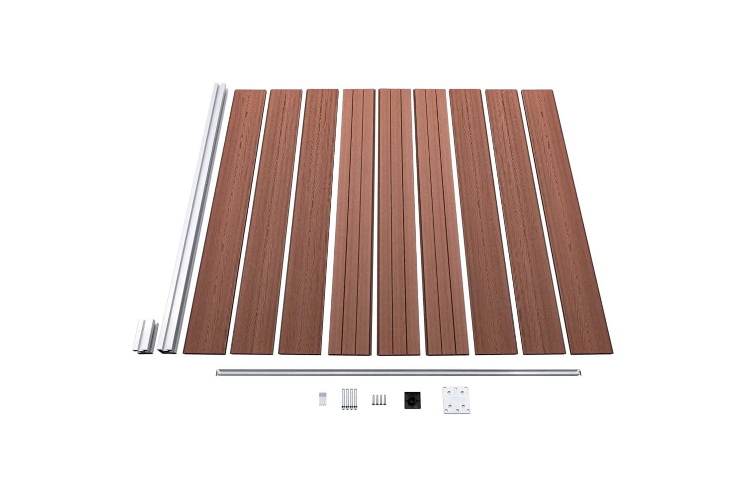 vidaXL 49068 Garden Fence Wpc 175x186cm Brown-4