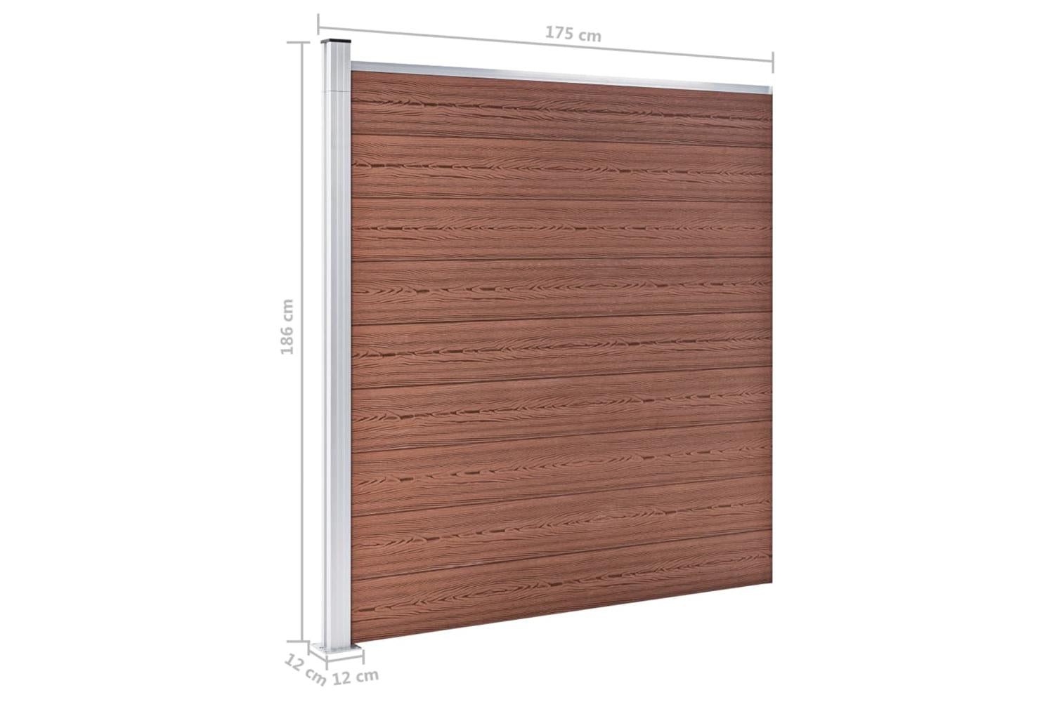 vidaXL 49068 Garden Fence Wpc 175x186cm Brown-9