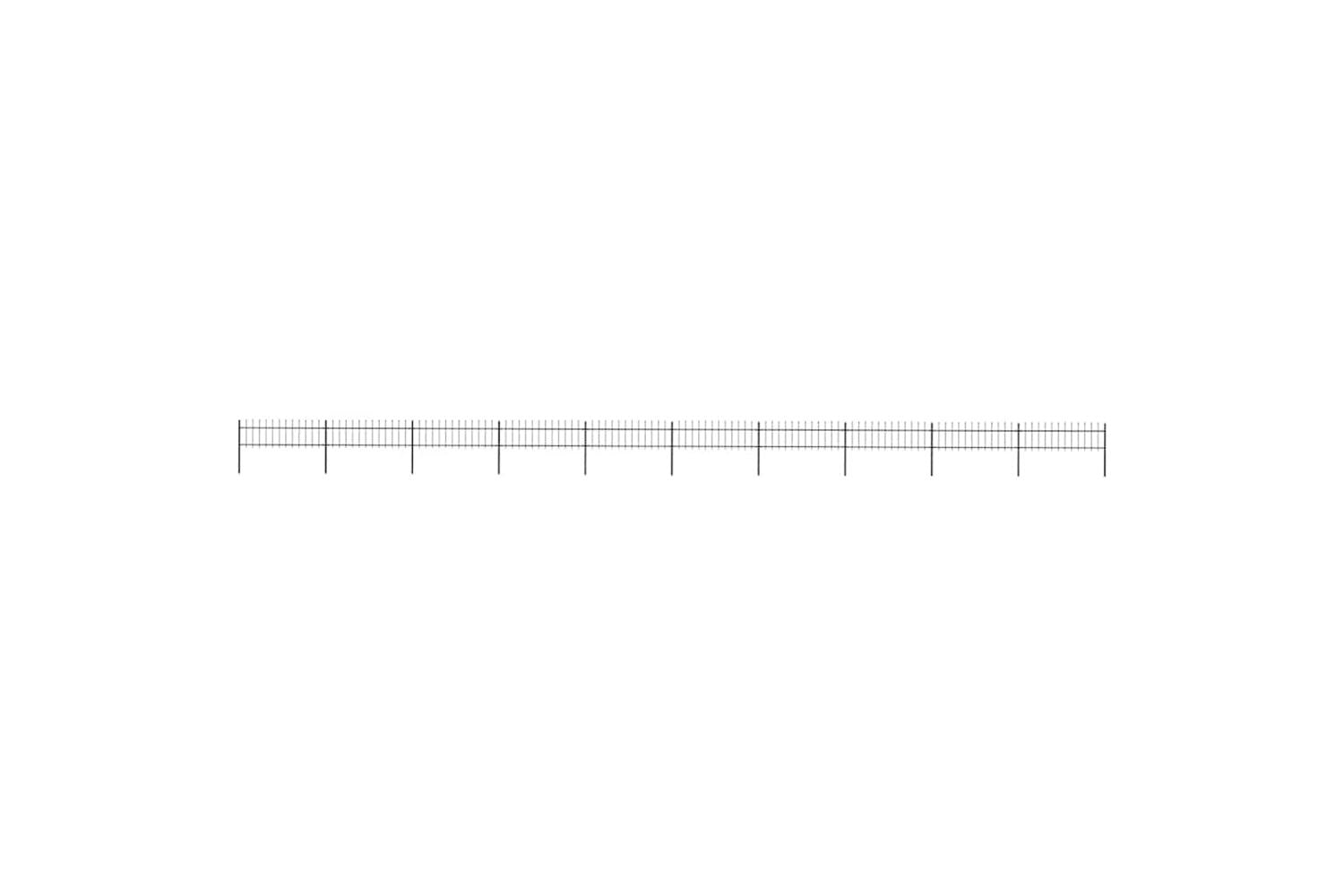 Vidaxl 277602 Garden Fence With Spear Top Steel 17x0.6 M Black
