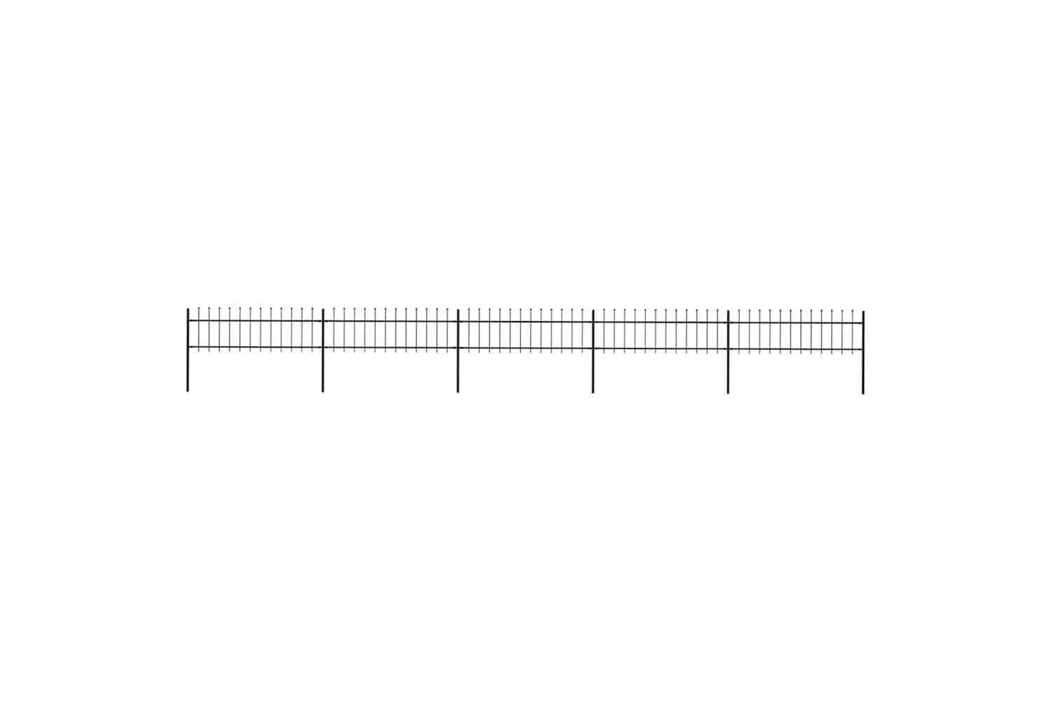 Vidaxl 277597 Garden Fence With Spear Top Steel 8.5x0.6 M Black