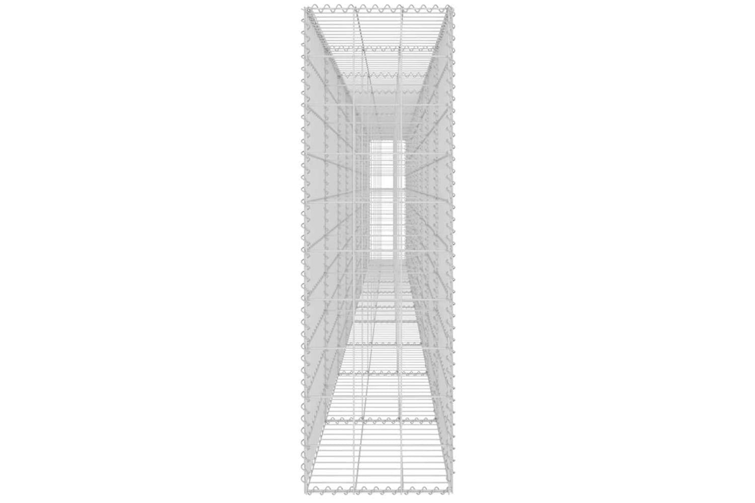 vidaXL 143584 Gabion Wall With Covers Galvanised Steel 600x30x100cm-6