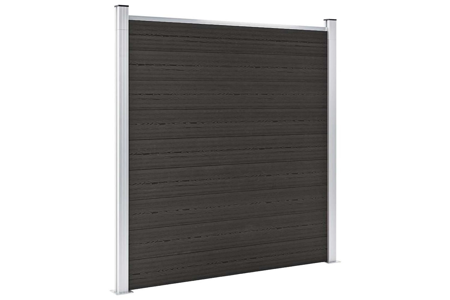 vidaXL Fence Panel Wpc 180x186cm Black
