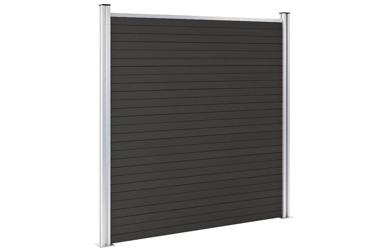 vidaXL Fence Panel Wpc 180x186cm Black-2