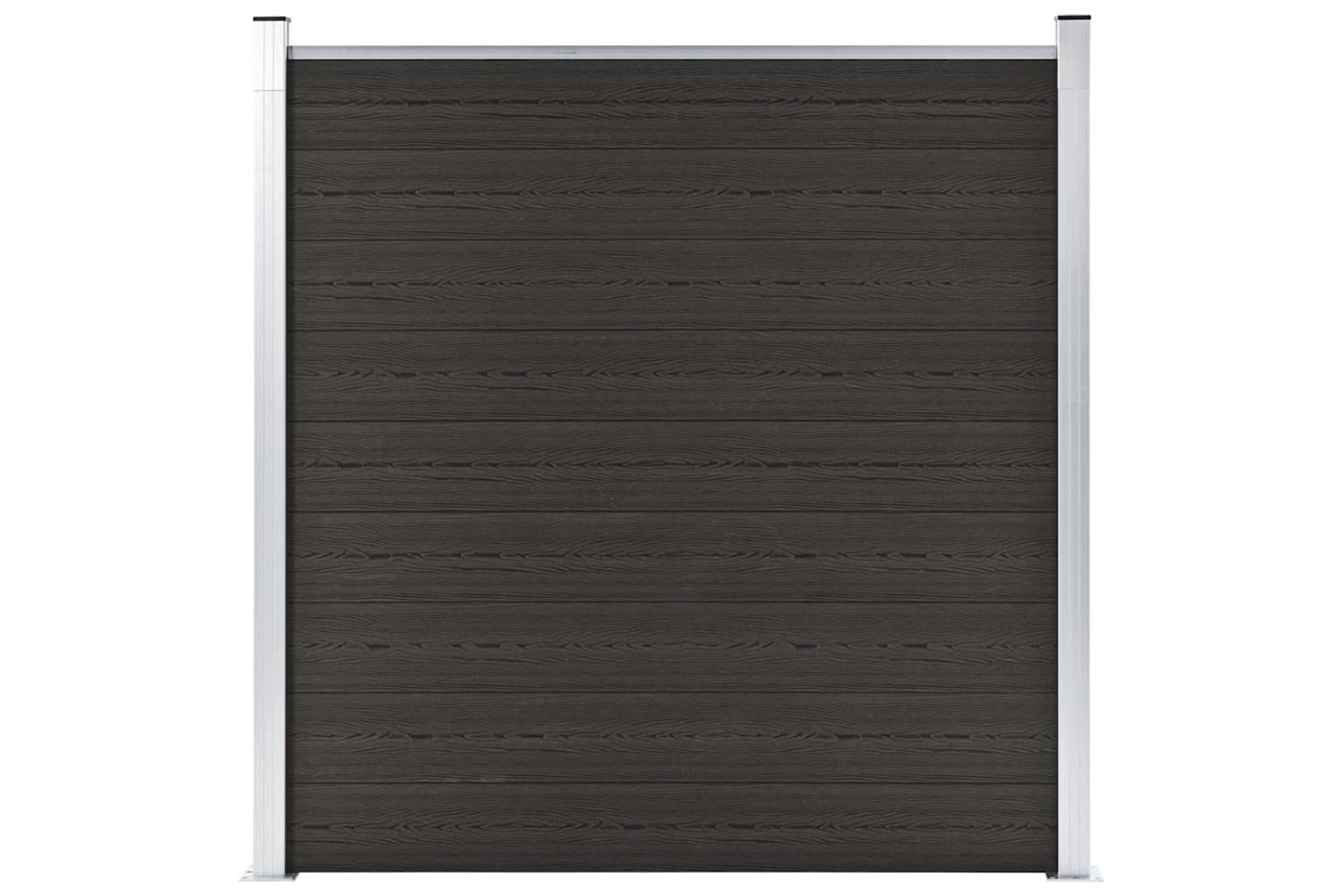 vidaXL Fence Panel Wpc 180x186cm Black-3