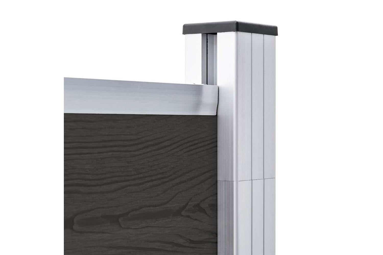 vidaXL Fence Panel Wpc 180x186cm Black-4