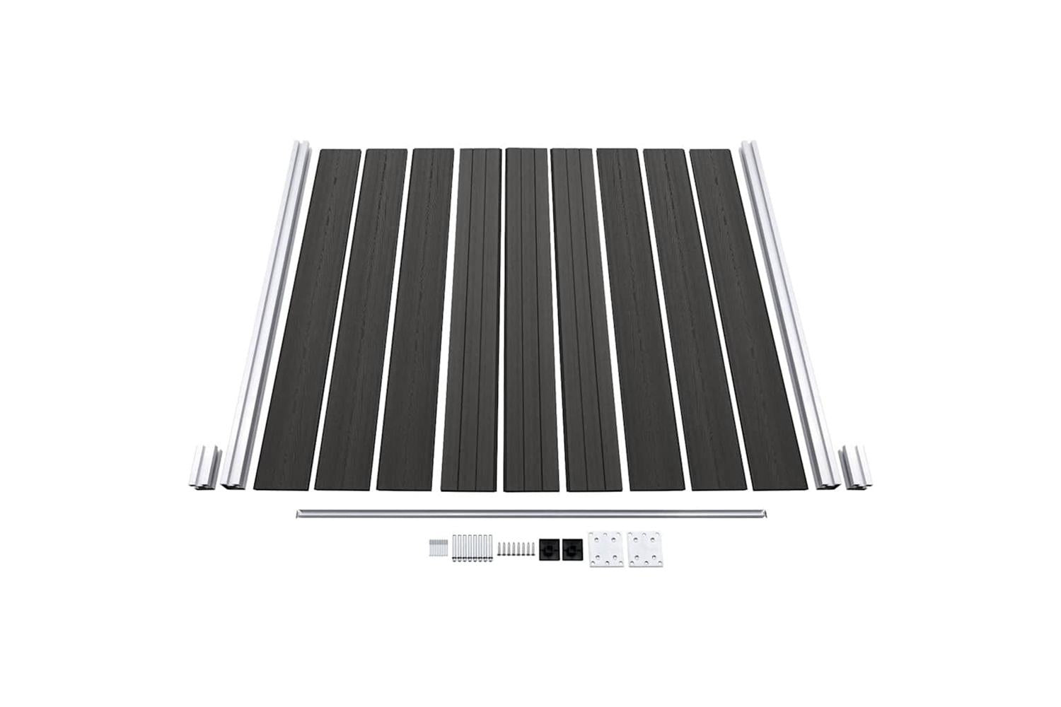 vidaXL Fence Panel Wpc 180x186cm Black-6