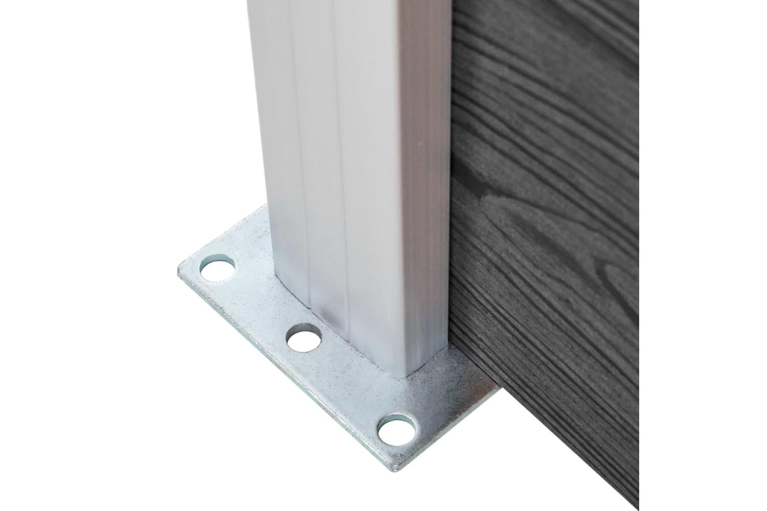 vidaXL 3070429 Fence Panel Set Wpc 353x186cm Black-8
