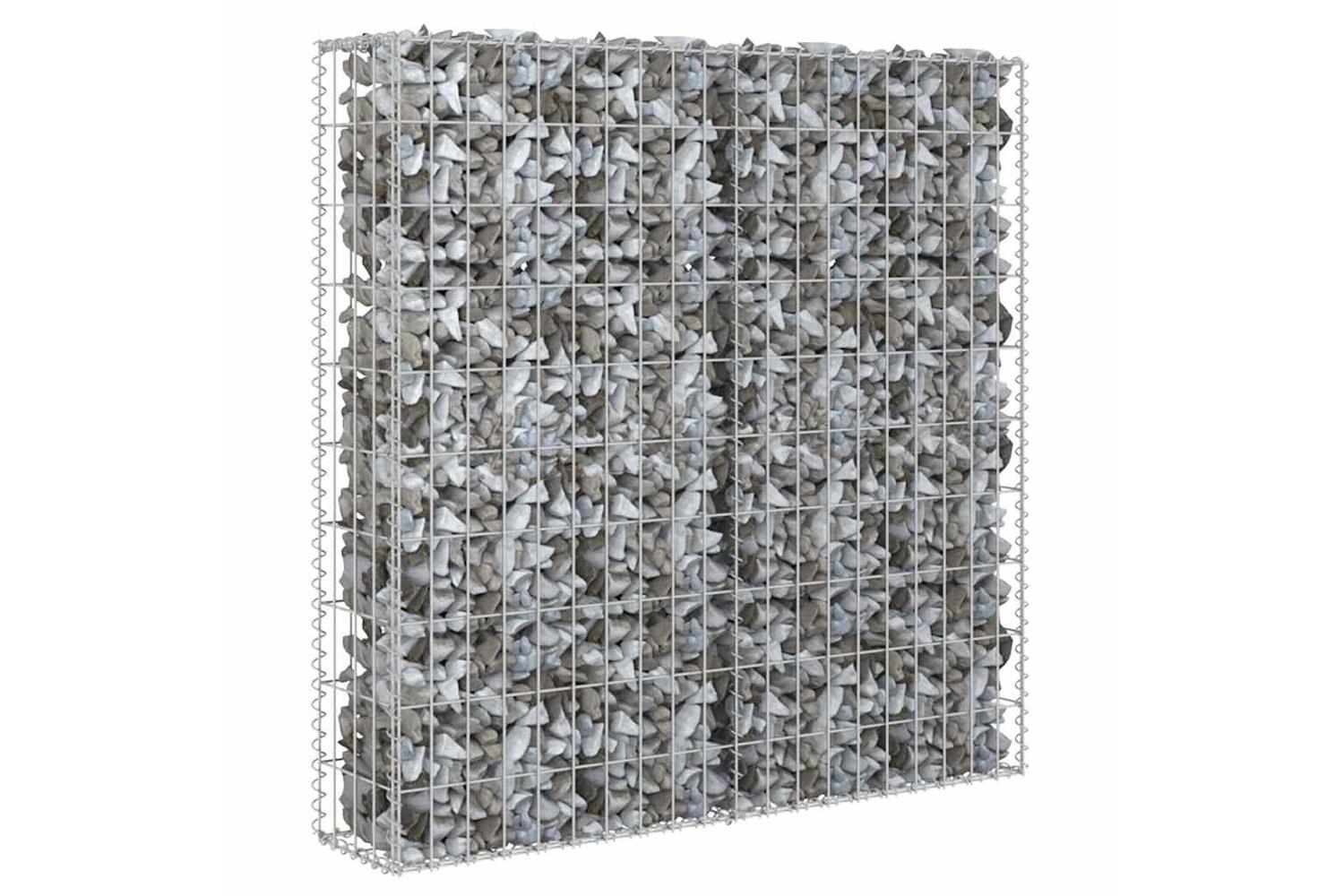 Vidaxl 143577 Gabion Wall With Covers Galvanised Steel 80x20x100 Cm