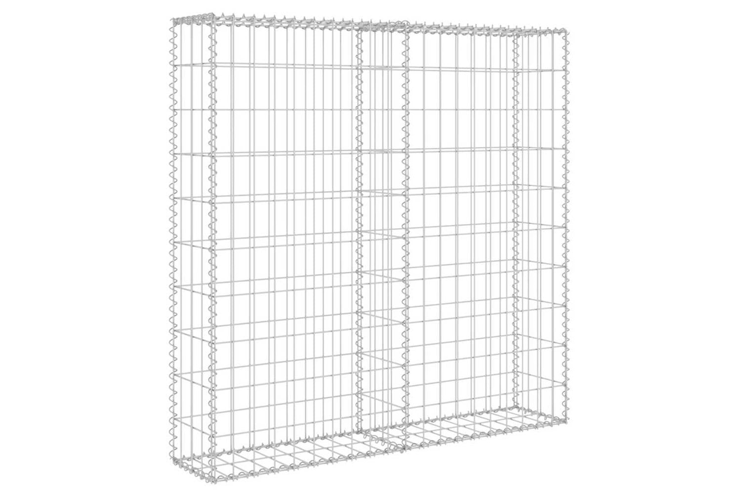 Vidaxl 143577 Gabion Wall With Covers Galvanised Steel 80x20x100 Cm-4