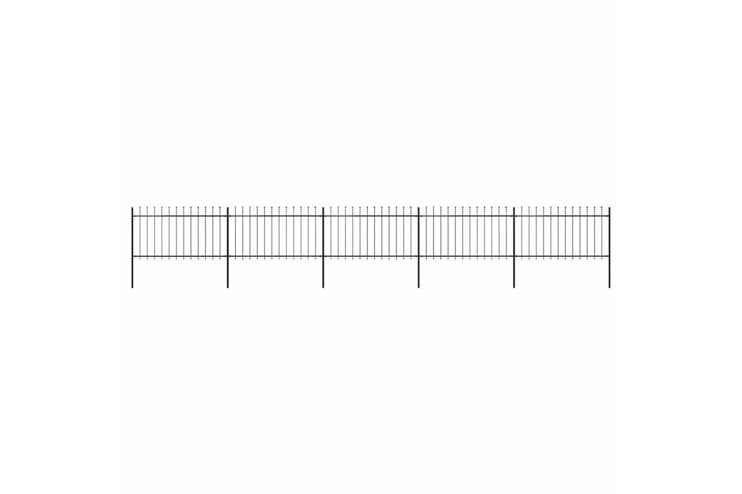 Vidaxl 277615 Garden Fence With Spear Top Steel 8.5x1 M Black
