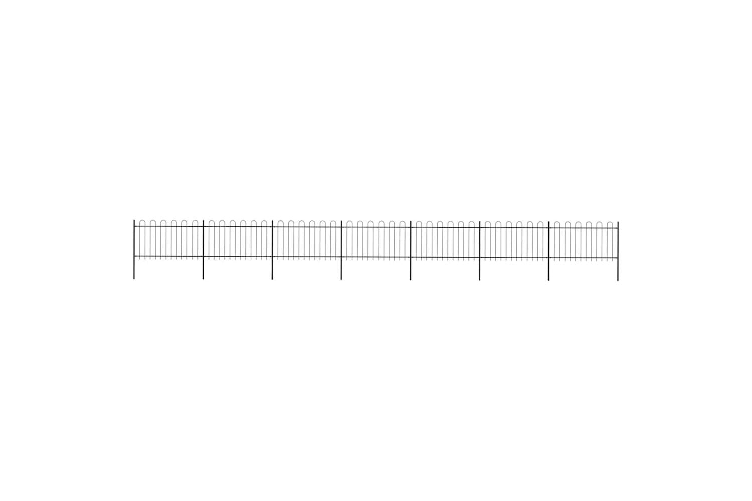 Vidaxl 277662 Garden Fence With Hoop Top Steel 11.9x1 M Black
