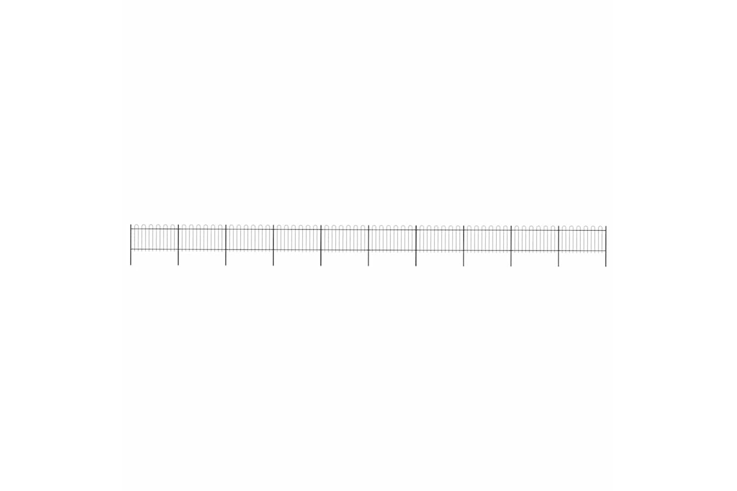 Vidaxl 277665 Garden Fence With Hoop Top Steel 17x1 M Black