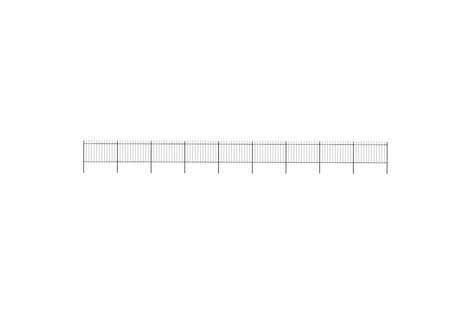 Vidaxl 277628 Garden Fence With Spear Top Steel 15.3x1.2 M Black