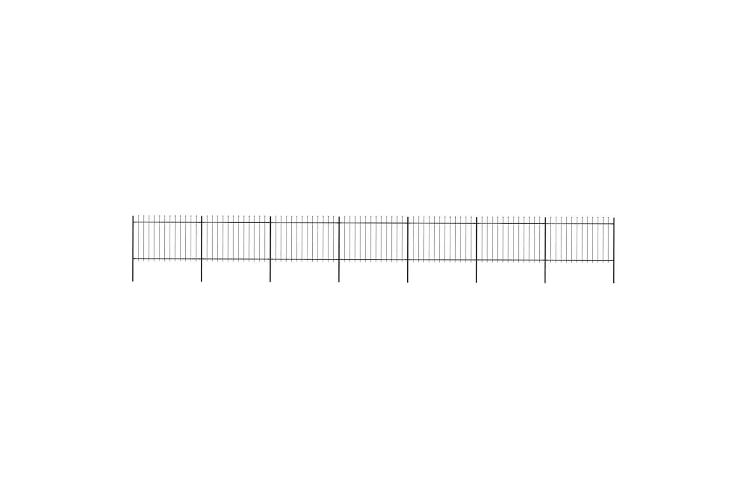 Vidaxl 277626 Garden Fence With Spear Top Steel 11.9x1.2 M Black