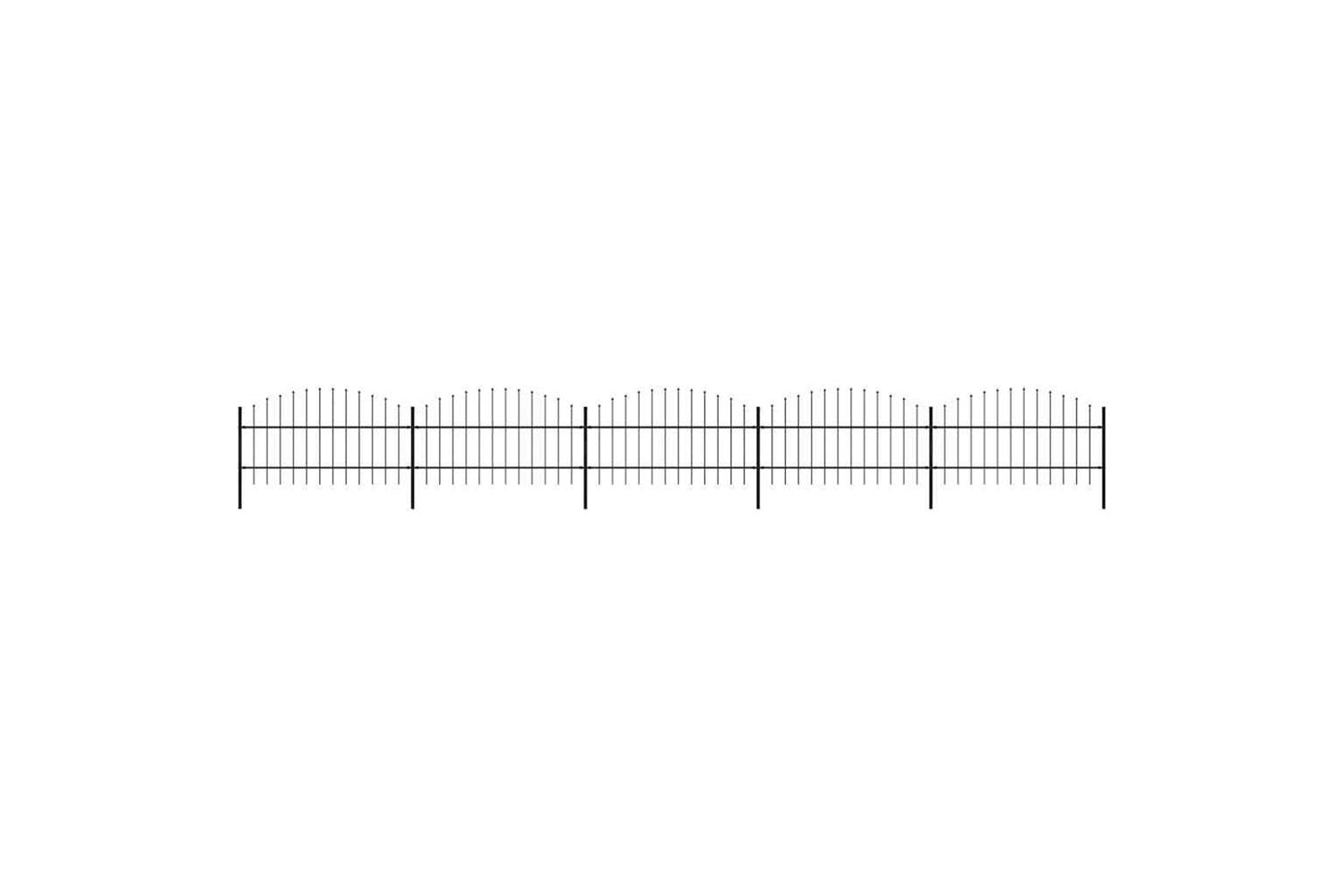 Vidaxl 277716 Garden Fence With Spear Top Steel (0.75-1)x8.5 M Black