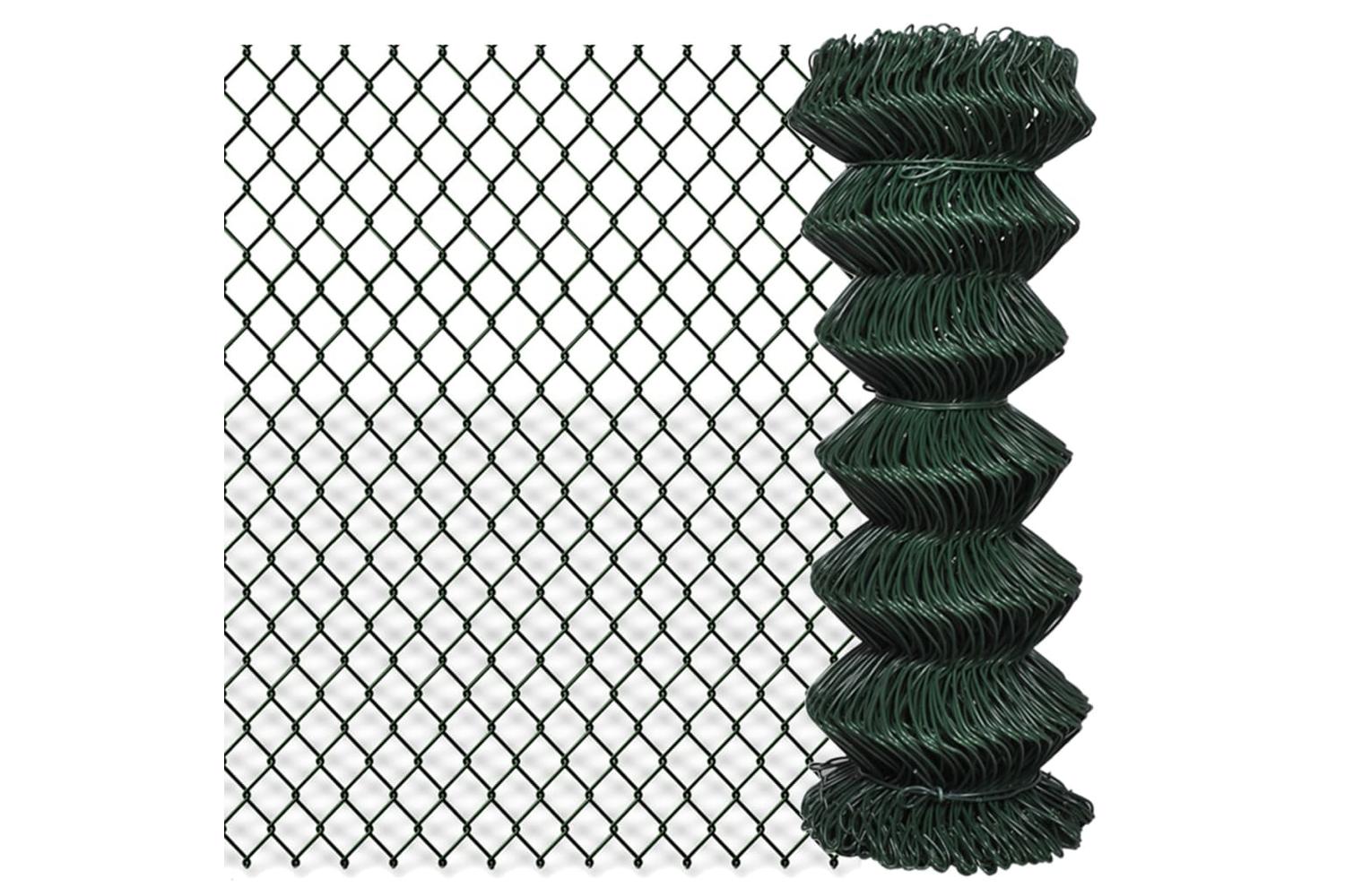 Vidaxl 140349 Chain Link Fence Steel 1x25 M Green