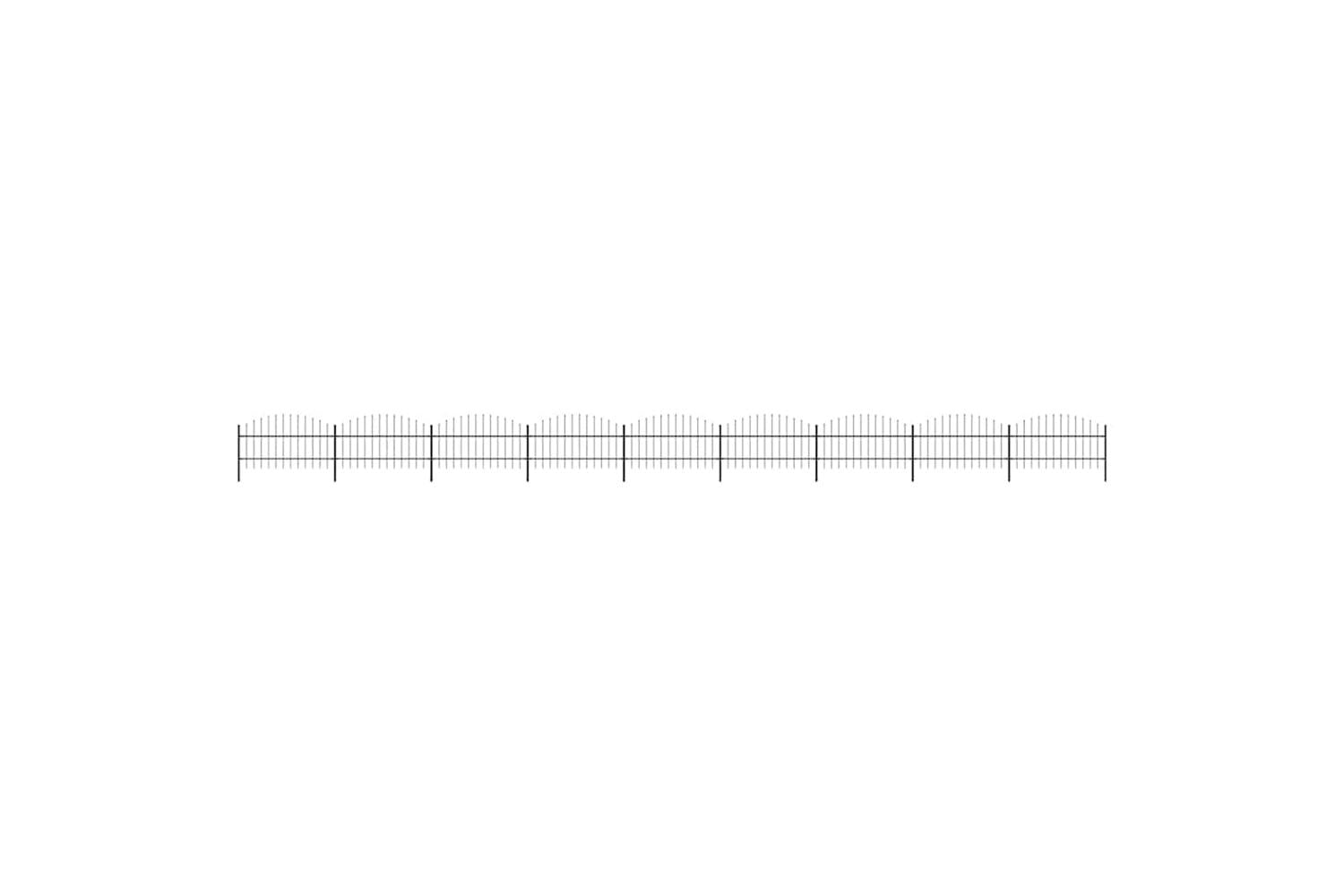 Vidaxl 277720 Garden Fence With Spear Top Steel (0.75-1)x15.3 M Black