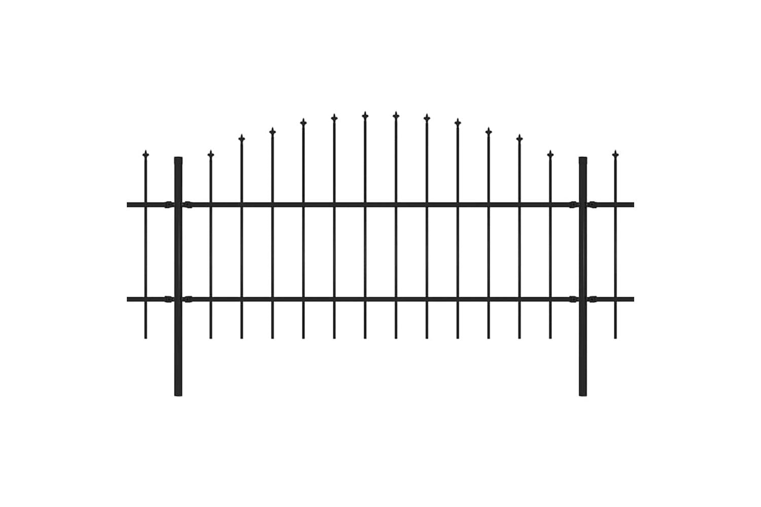 Vidaxl 277720 Garden Fence With Spear Top Steel (0.75-1)x15.3 M Black-2