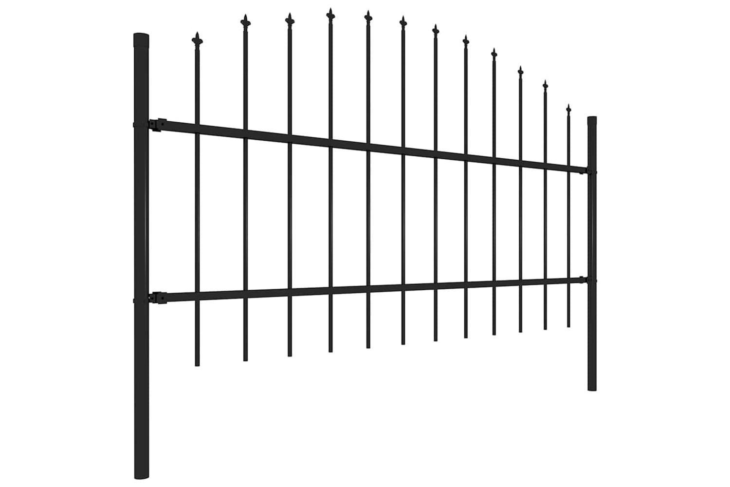 Vidaxl 277714 Garden Fence With Spear Top Steel-3