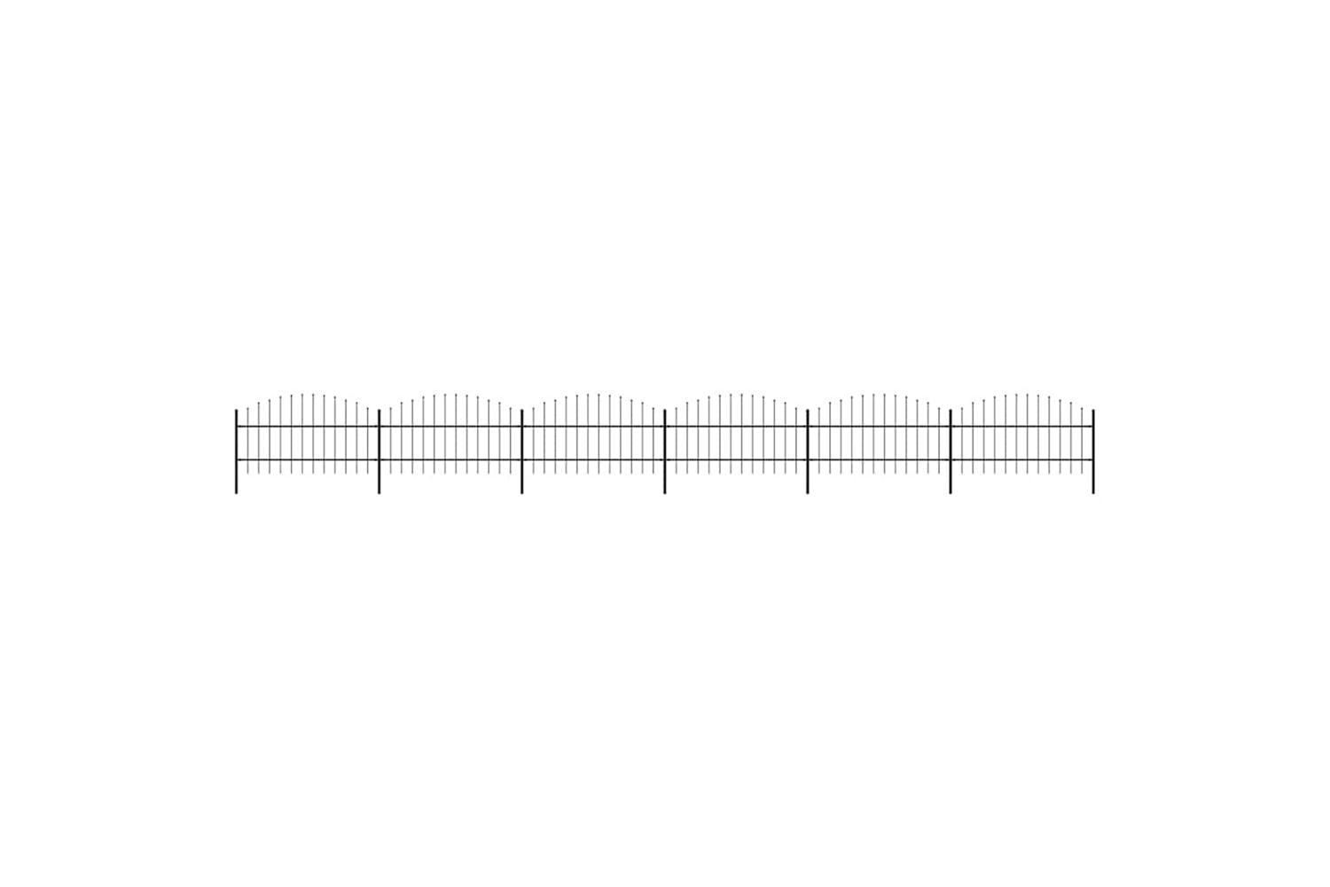 Vidaxl 277717 Garden Fence With Spear Top Steel (0.75-1)x10.2 M Black