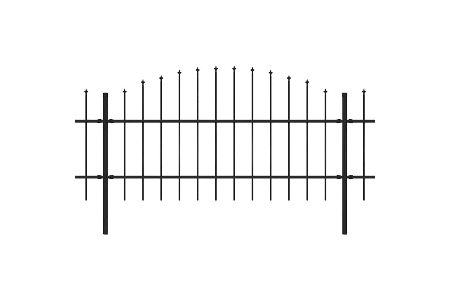 Vidaxl 277721 Garden Fence With Spear Top Steel (0.75-1)x17 M Black-2
