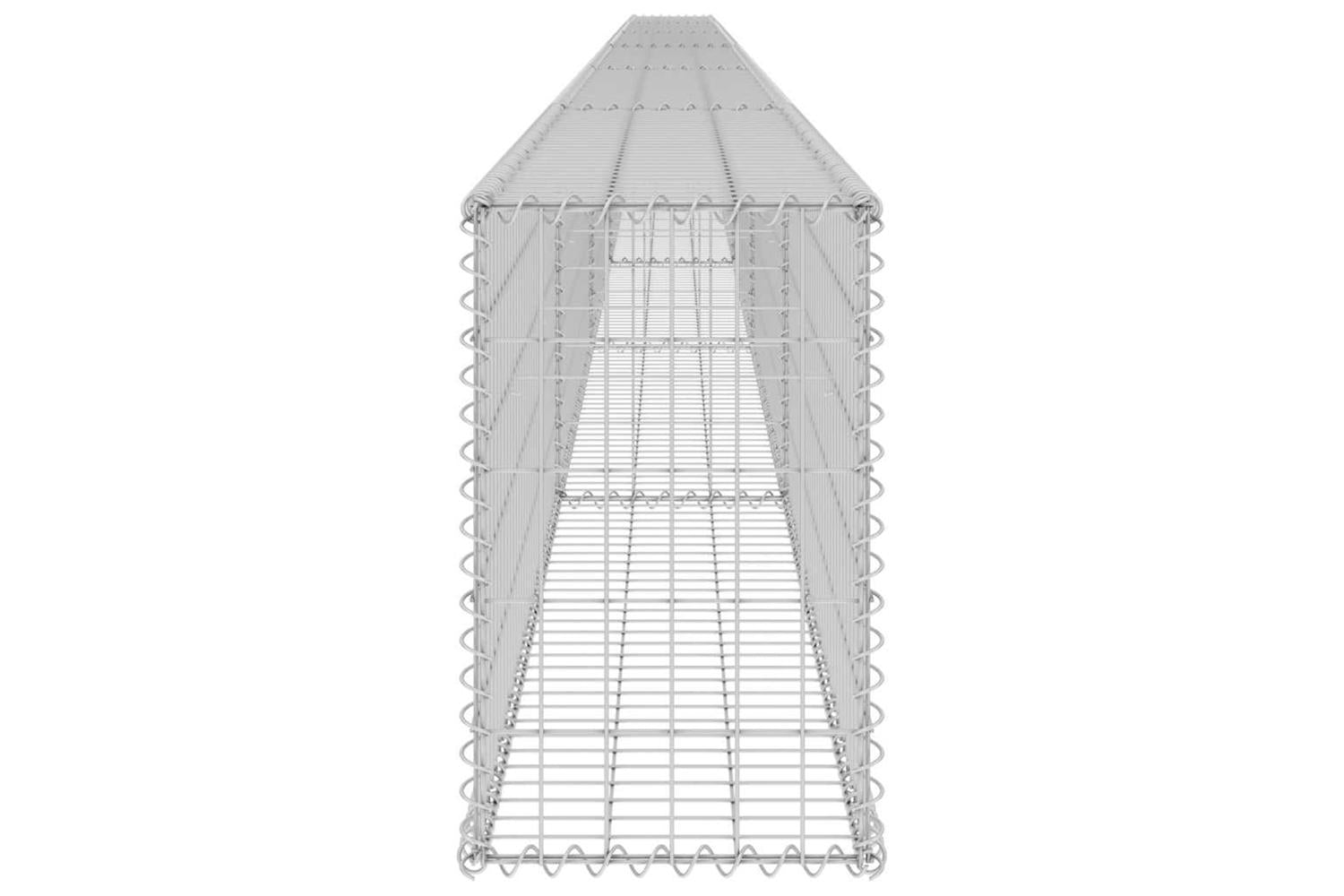 vidaXL 147816 Gabion Wall With Covers Galvanised Steel 900x30x50cm-5