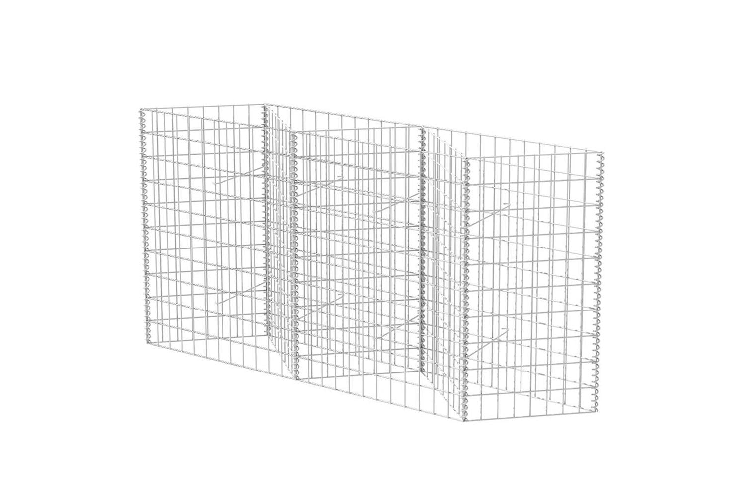 vidaXL 142539 Gabion Basket Galvanised Steel 120x30x100cm-2